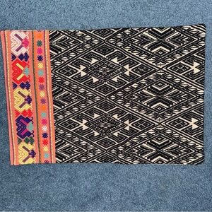 New Pottery Barn Throw Pillow Case Embroidered Tan Black